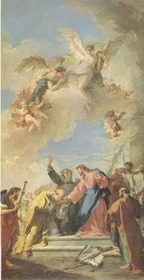 PITTONI, Giambattista Christ giving the Keys of Paradise to St Peter (mk05) oil painting picture
